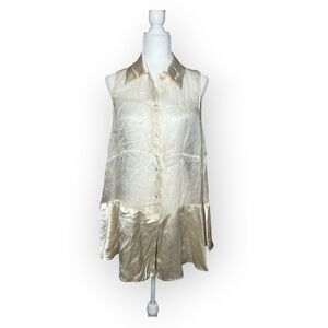 NWT FENDI 365 Vintage Sheer 100% Silk Organza Sleeveless Blouse Size US 8